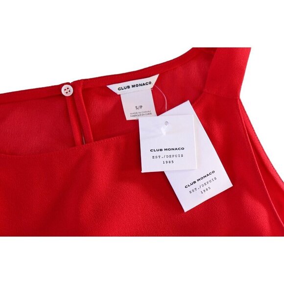 Club Monaco Women’s Small Cactus Flower Red Kharla Top Chemise Blouse Tank NWT - Picture 5 of 10